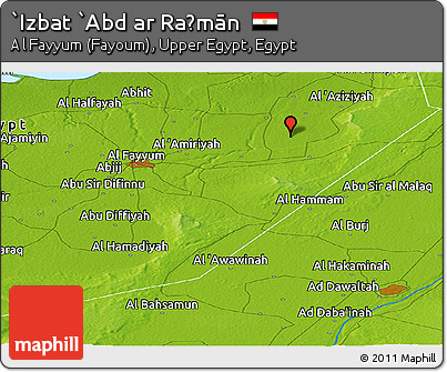 Physical Panoramic Map of `Izbat `Abd Ar Raḩmān