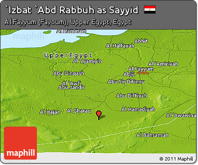 Physical Panoramic Map of `Izbat `Abd Rabbuh As Sayyid