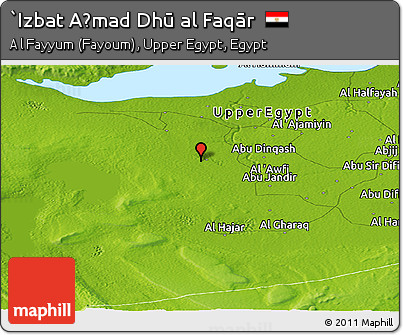 Physical Panoramic Map of `Izbat Aḩmad Dhū Al Faqār