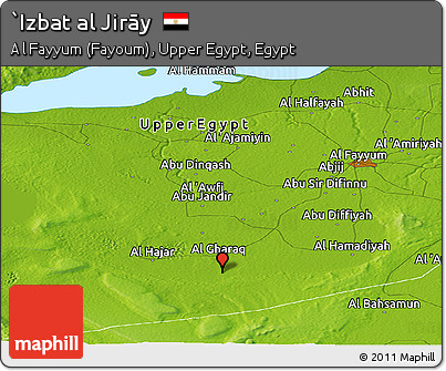 Physical Panoramic Map of `Izbat Al Jirāy