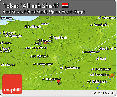 Physical Panoramic Map of `Izbat `Alī Ash Sharīf