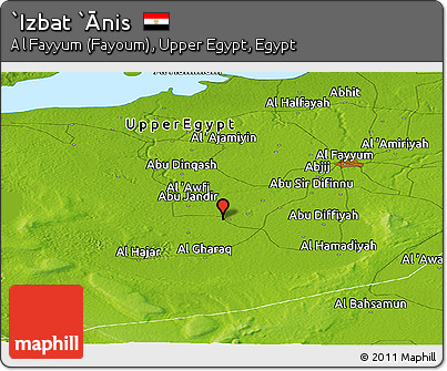 Physical Panoramic Map of `Izbat `Ānis