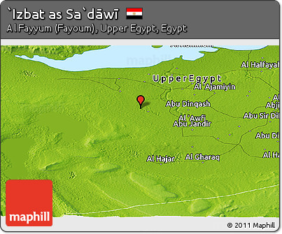 Physical Panoramic Map of `Izbat As Sa`dāwī