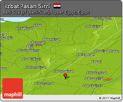 Physical Panoramic Map of `Izbat Ḩasan Sirrī