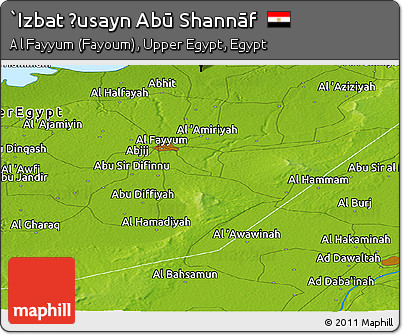 Physical Panoramic Map of `Izbat Ḩusayn Abū Shannāf