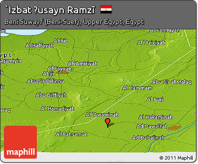 Physical Panoramic Map of `Izbat Ḩusayn Ramzī