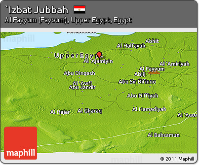 Physical Panoramic Map of `Izbat Jubbah