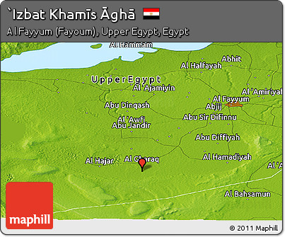Physical Panoramic Map of `Izbat Khamīs Āghā