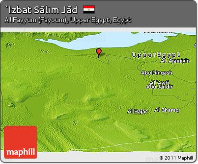 Physical Panoramic Map of `Izbat Sālim Jād