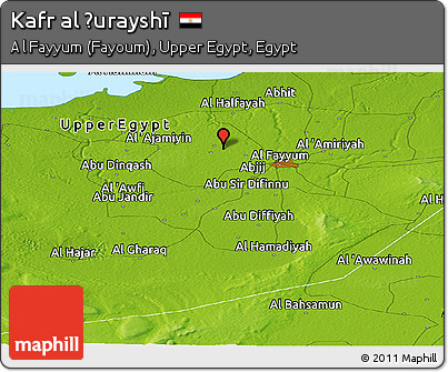 Physical Panoramic Map of Kafr Al Ḩurayshī