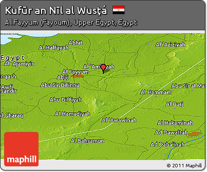 Physical Panoramic Map of Kufūr An Nīl Al Wusţá