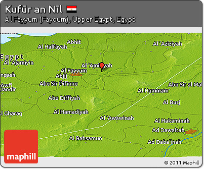 Physical Panoramic Map of Kufūr An Nīl