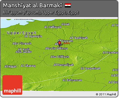 Physical Panoramic Map of Manshīyat Al Barmakī