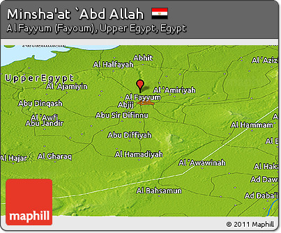 Physical Panoramic Map of Minsha'at `Abd Allah