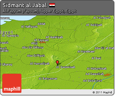 Physical Panoramic Map of Sidmant Al Jabal