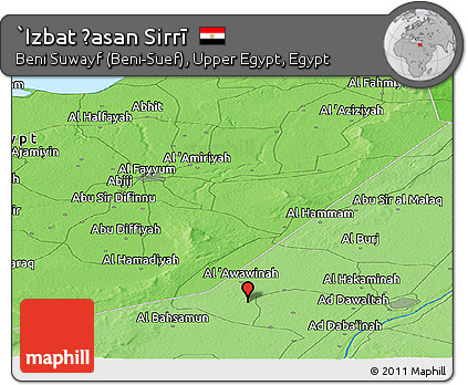 Political Panoramic Map of `Izbat Ḩasan Sirrī