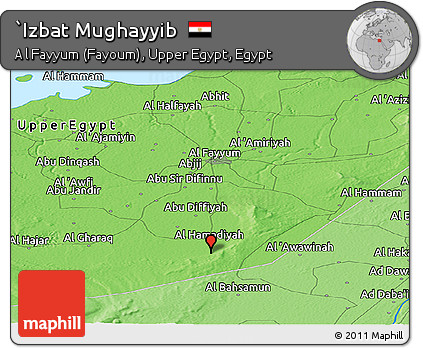 Political Panoramic Map of `Izbat Mughayyib
