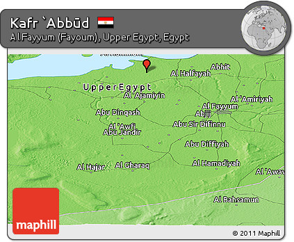 Political Panoramic Map of Kafr `Abbūd
