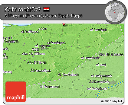 Political Panoramic Map of Kafr Maḩfūz̧