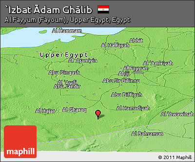 Political Panoramic Map of `Izbat Ādam Ghālib