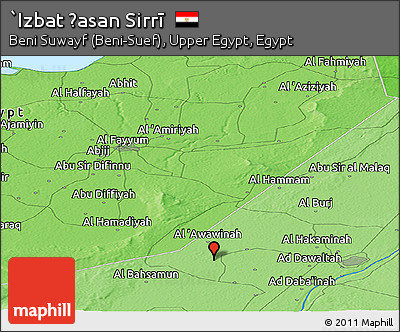 Political Panoramic Map of `Izbat Ḩasan Sirrī