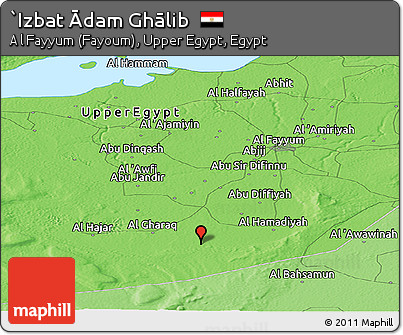 Political Panoramic Map of `Izbat Ādam Ghālib