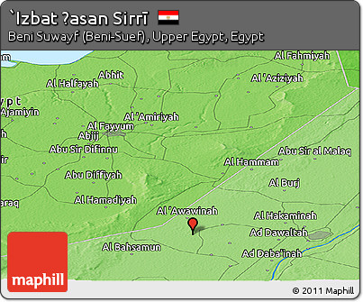 Political Panoramic Map of `Izbat Ḩasan Sirrī