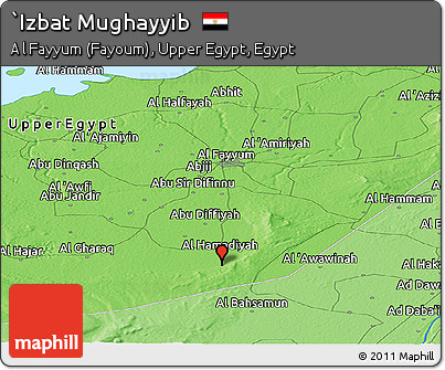 Political Panoramic Map of `Izbat Mughayyib