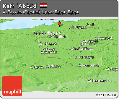 Political Panoramic Map of Kafr `Abbūd