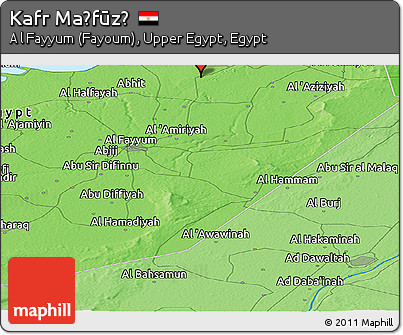 Political Panoramic Map of Kafr Maḩfūz̧