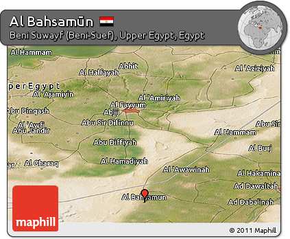 Satellite Panoramic Map of Al Bahsamūn