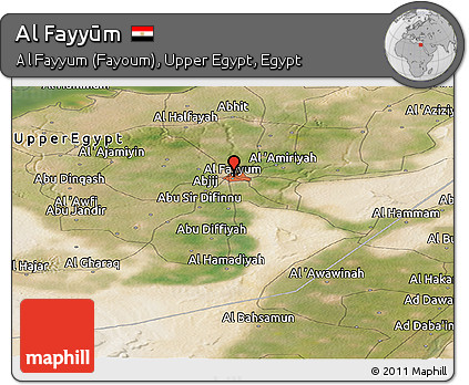 Satellite Panoramic Map of Al Fayyūm