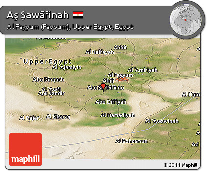 Satellite Panoramic Map of Aş Şawāfinah