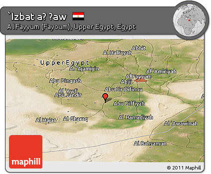 Satellite Panoramic Map of `Izbat Aḑ Ḑaw