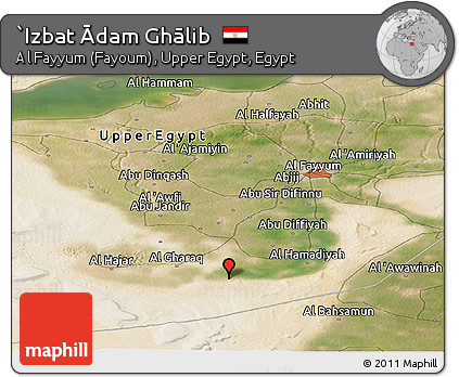 Satellite Panoramic Map of `Izbat Ādam Ghālib