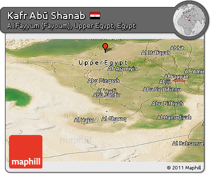 Satellite Panoramic Map of Kafr Abū Shanab
