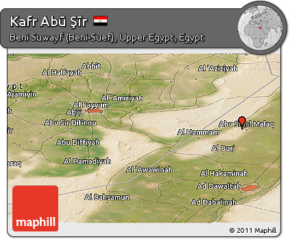 Satellite Panoramic Map of Kafr Abū Şīr