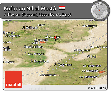 Satellite Panoramic Map of Kufūr An Nīl Al Wusţá