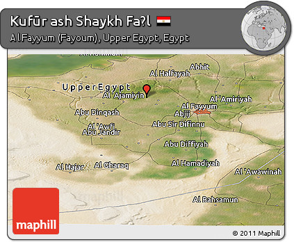 Satellite Panoramic Map of Kufūr Ash Shaykh Faḑl