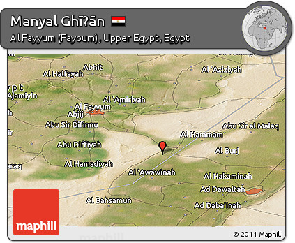 Satellite Panoramic Map of Manyal Ghīḑān