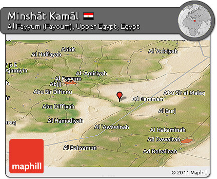 Satellite Panoramic Map of Minshāt Kamāl