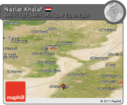 Satellite Panoramic Map of Nazlat Khalaf