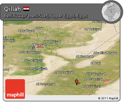 Satellite Panoramic Map of Qillah