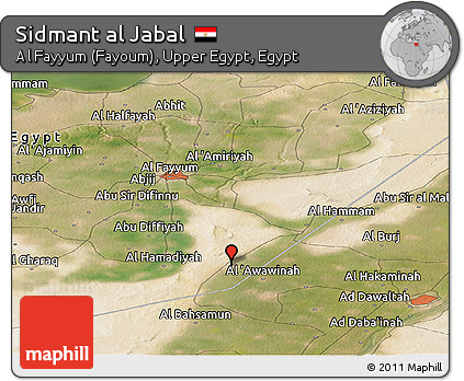 Satellite Panoramic Map of Sidmant Al Jabal