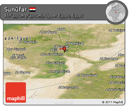 Satellite Panoramic Map of Sunūfar