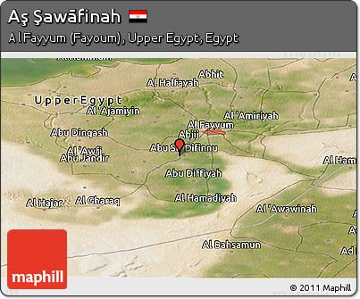 Satellite Panoramic Map of Aş Şawāfinah