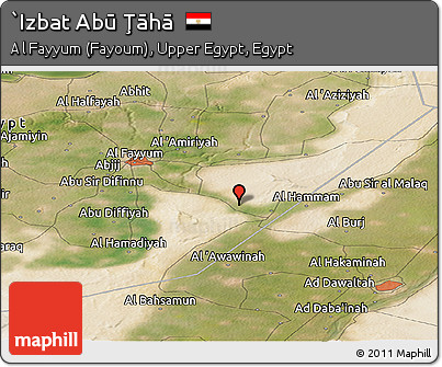 Satellite Panoramic Map of `Izbat Abū Ţāhā