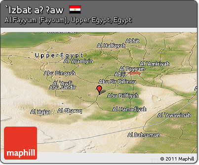 Satellite Panoramic Map of `Izbat Aḑ Ḑaw
