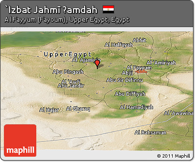 Satellite Panoramic Map of `Izbat Jahmī Ḩamdah