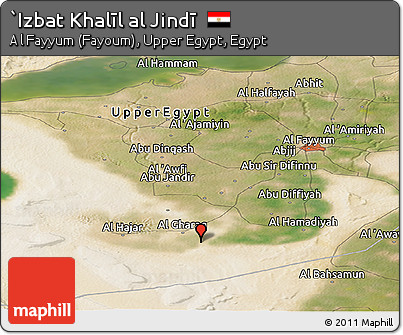 Satellite Panoramic Map of `Izbat Khalīl Al Jindī